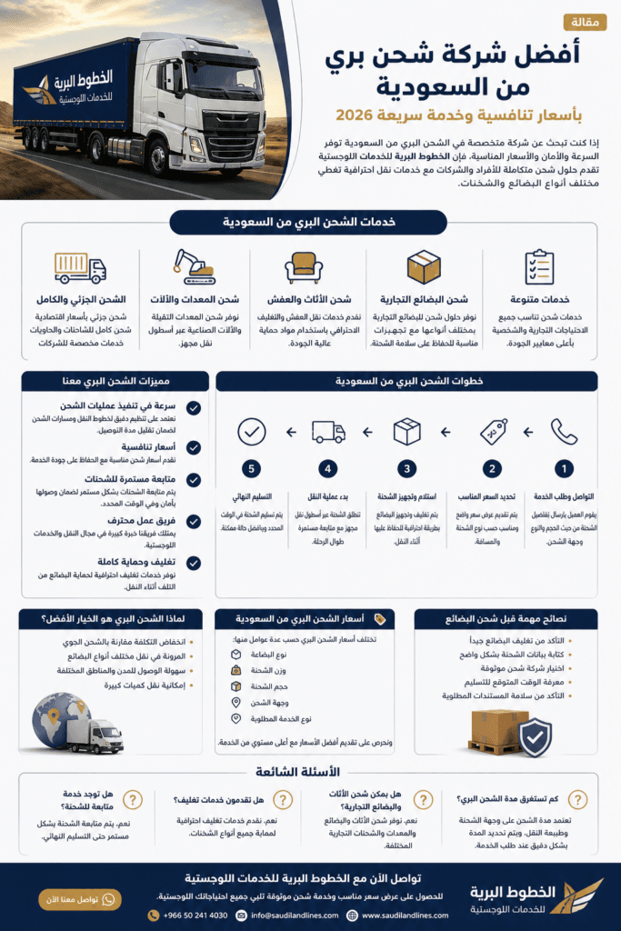 شركة شحن بري من السعودية