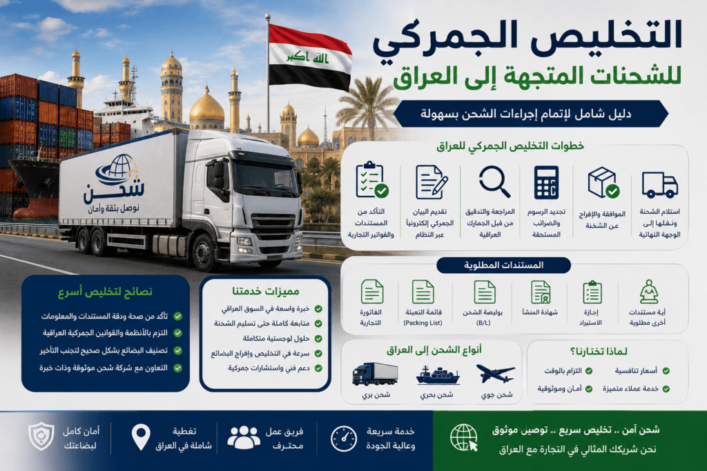التخليص الجمركي للشحنات المتجهة إلى العراق