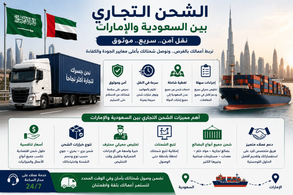 الشحن التجاري بين السعودية والإمارات