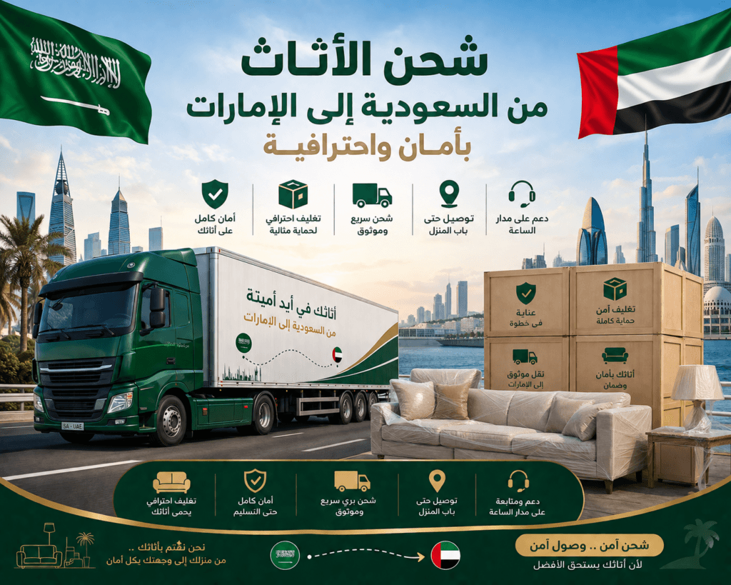 شحن الأثاث من السعودية إلى الإمارات بأمان 