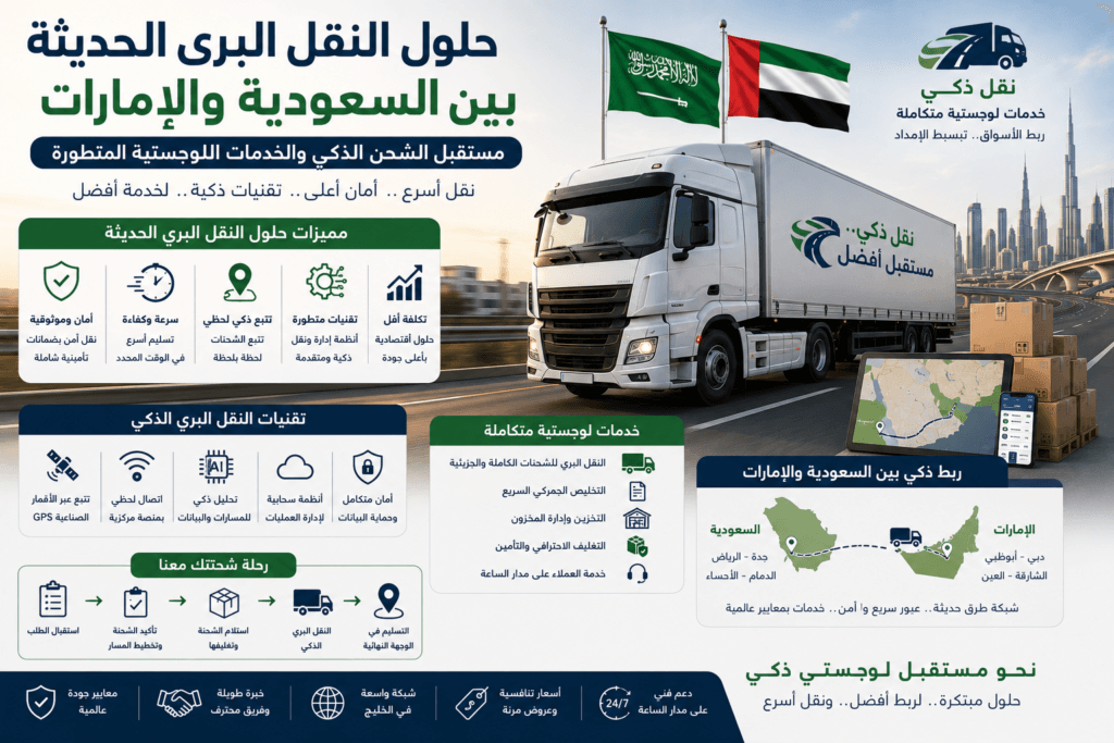 حلول النقل البري الحديثة بين السعودية والإمارات