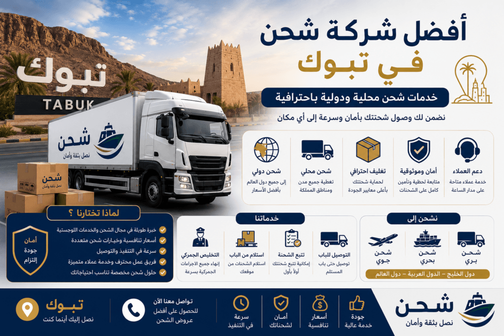 أفضل شركة شحن في تبوك