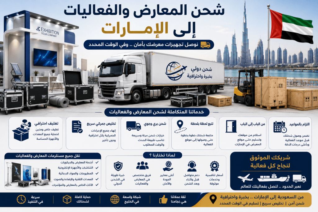 شحن المعارض والفعاليات إلى الإمارات