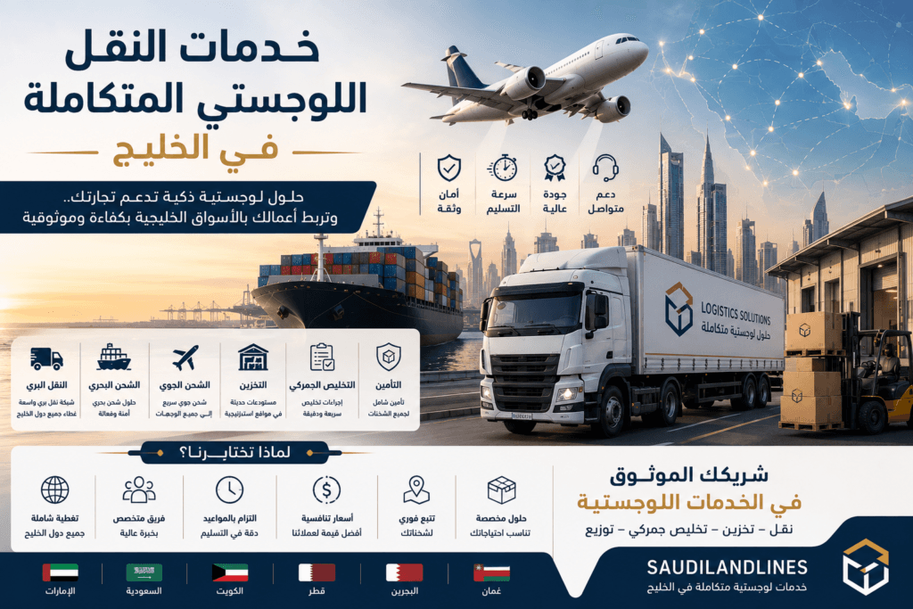 خدمات النقل اللوجستي المتكاملة في الخليج
