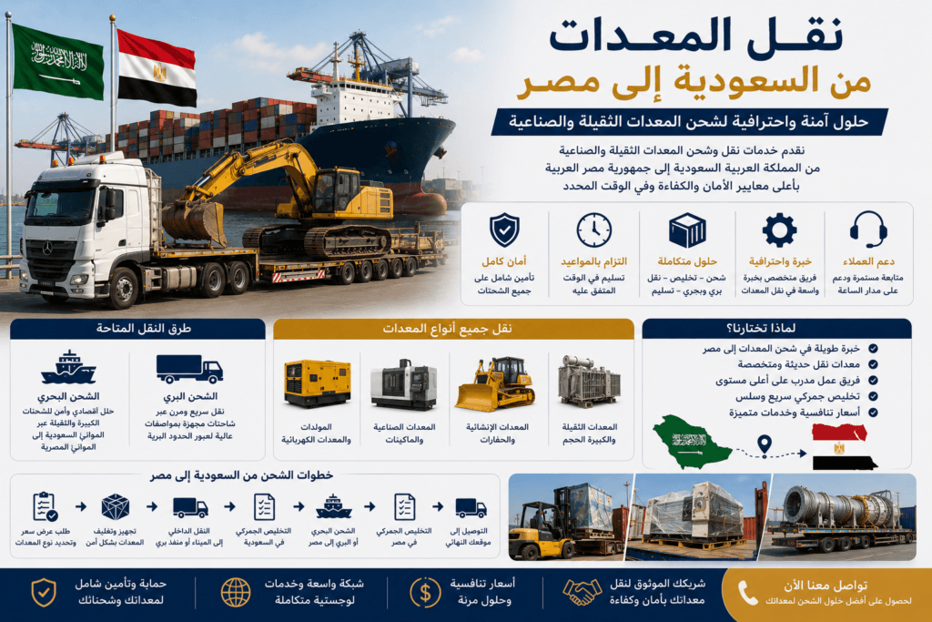 نقل المعدات من السعودية إلى مصر