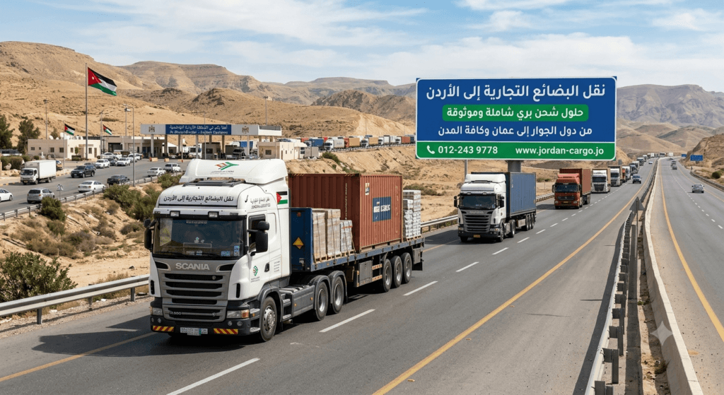 نقل البضائع التجارية إلى الأردن