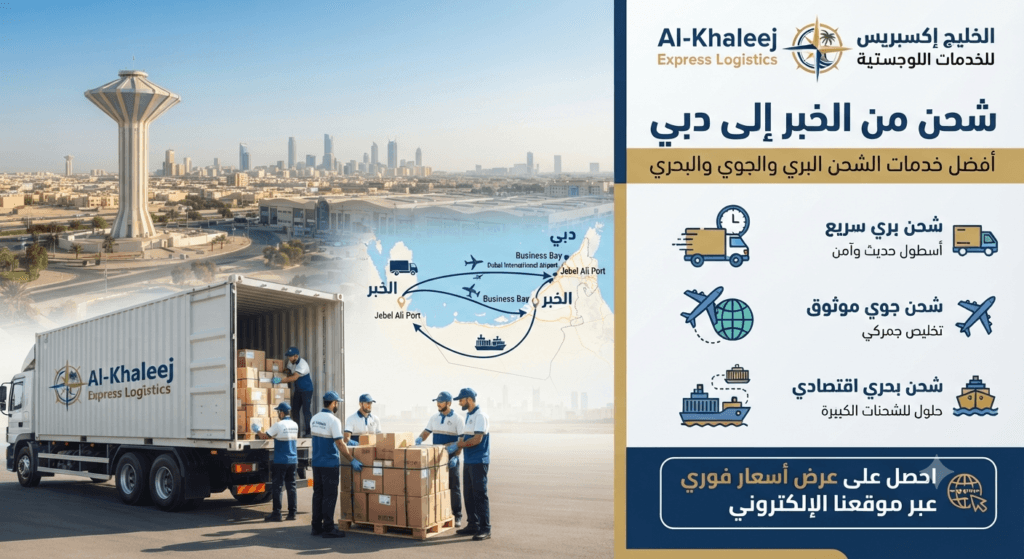 شركة شحن من الخبر إلى دبي