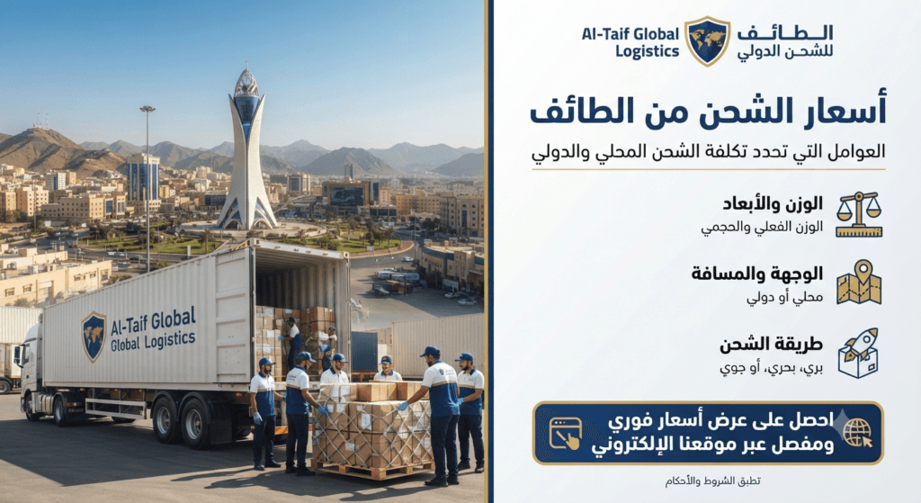 أسعار الشحن من الطائف
