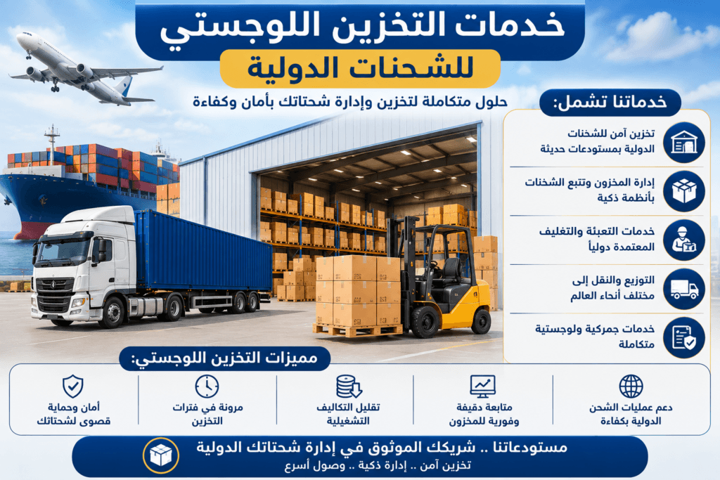 خدمات التخزين اللوجستي للشحنات الدولية
