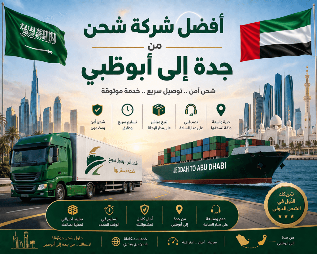أفضل شركة شحن من جدة إلى أبوظبي