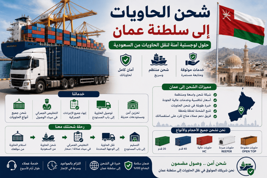 شحن الحاويات إلى سلطنة عمان