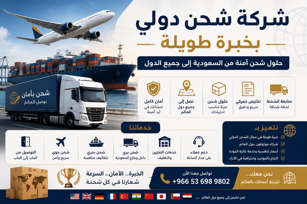 شركة شحن دولي بخبرة طويلة +966536989802