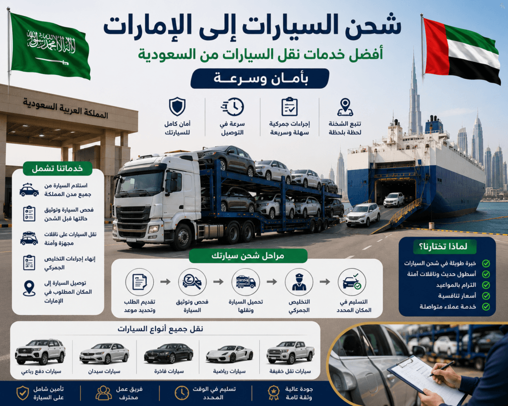 شحن السيارات إلى الإمارات