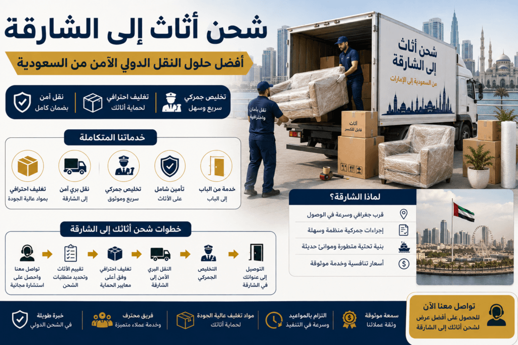 شحن أثاث إلى الشارقة
