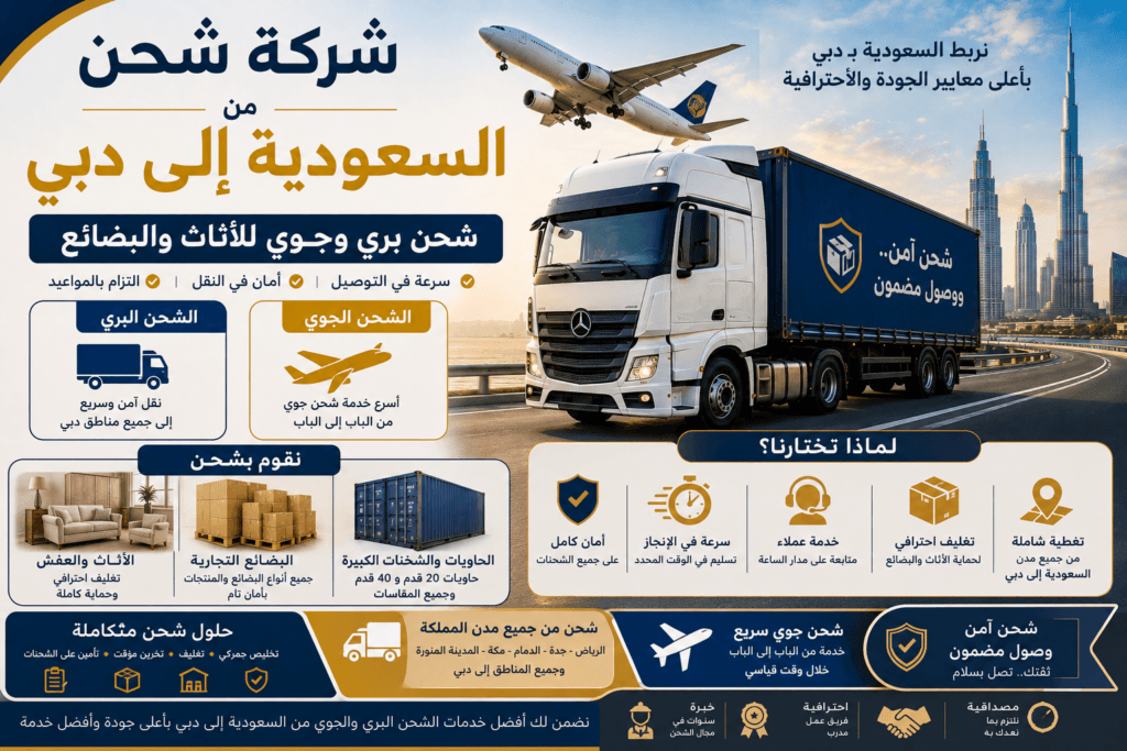 شركة شحن من السعودية إلى دبي