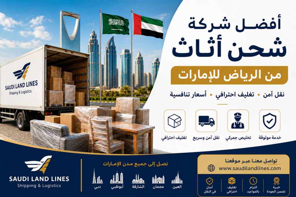 تكلفة الشحن البري من الرياض إلى الإمارات بالتفصيل